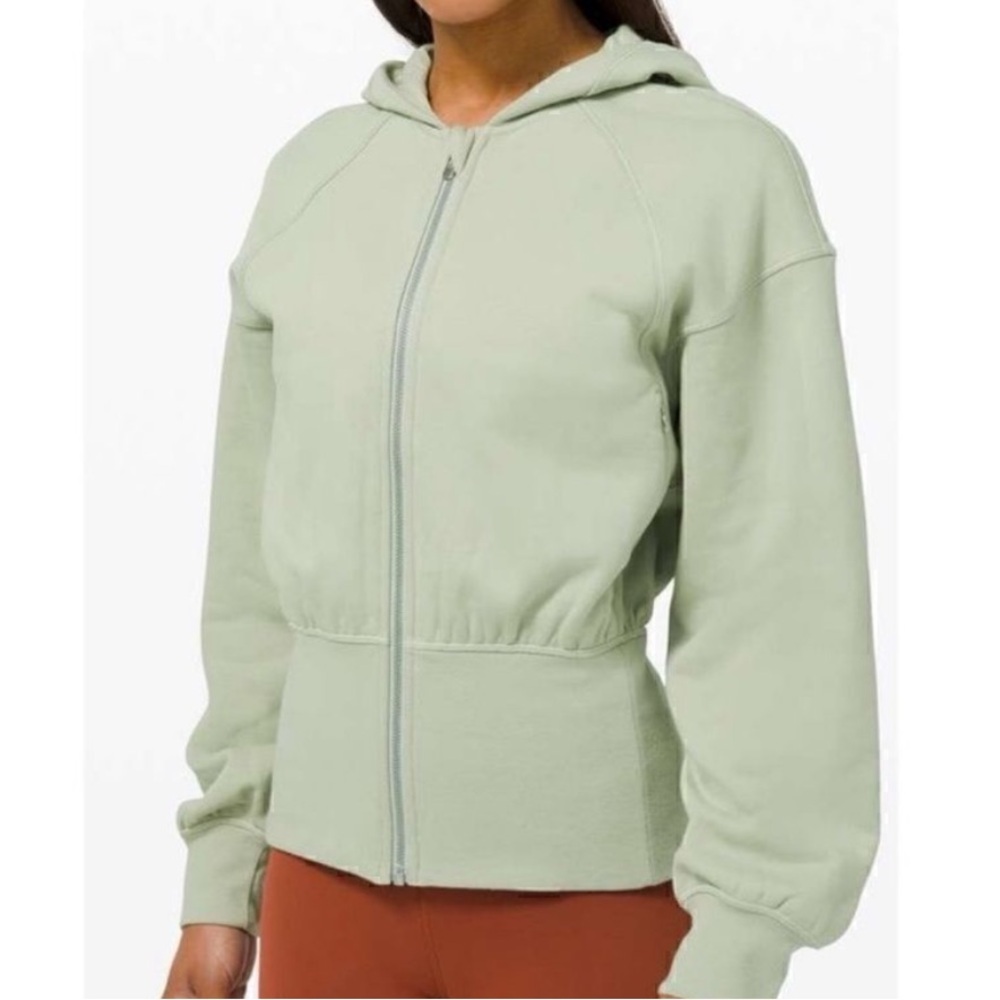 lululemon athletica Light Sage Zip-Up Hooded Sweatshirt